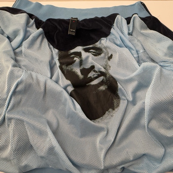 Tupac Malachi Rare Zip Up Velour Style Sweater S Y2K VTG Blue - Picture 9 of 12